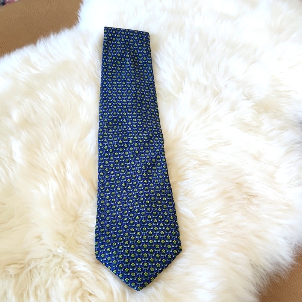 Gorgeous NWOT Salvatore Ferragamo Silk Dragongly & Floral Tie 💙🦋🌼♥️🎁🇮🇹